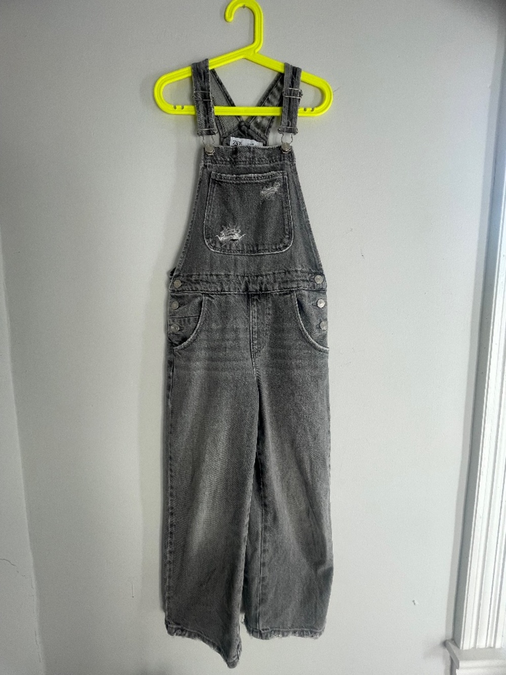 Zara Girls Grey Denim Overalls | Size 9/10 (140 cm)